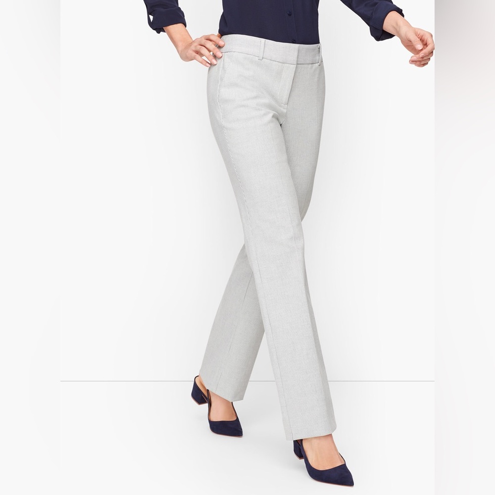 Talbots Newport Pants Striped‎ Trousers Black Mills Ivory Size 6